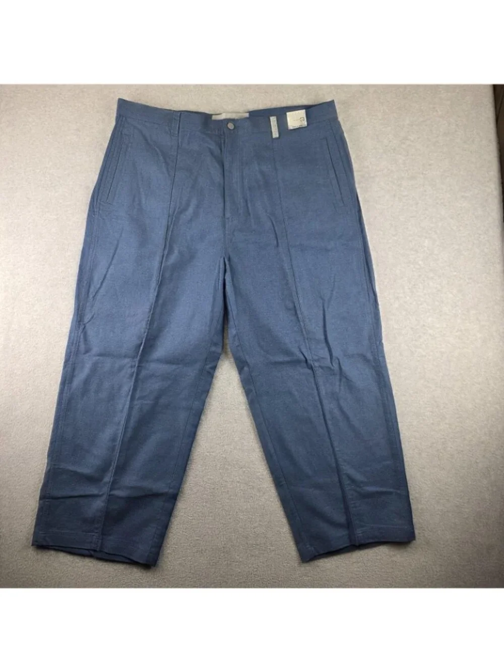 Jordan Two3 Pants Mens 44x34 Blue Linen Cotton Flat Front Tapered NWT